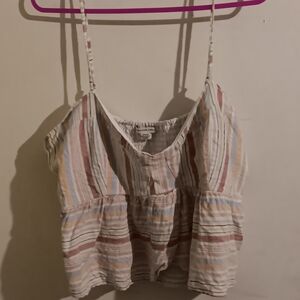 American Eagle Outfitters Striped Tank Top - Red, Blue, Cream